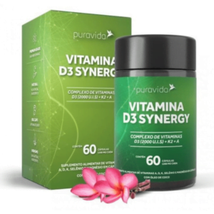 Vitamina D3 Synergy 60 Caps Pura Vida